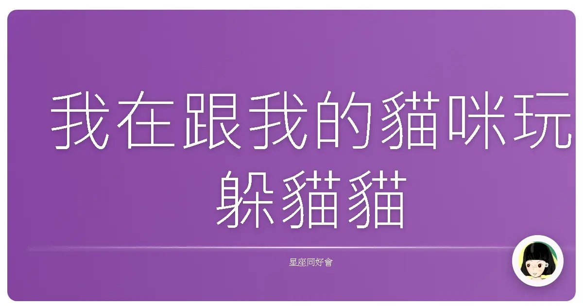 我在跟我的貓咪玩躲貓貓